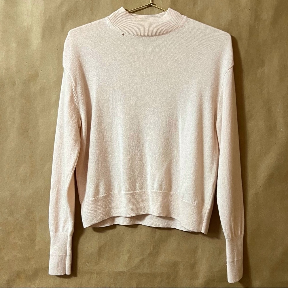 Everlane | Cashmere Crop Mock Neck Sweater Pullover Pink Size XS